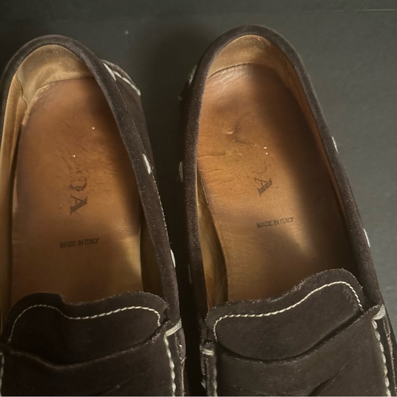 Prada Men's Moccasin Driver Suede Leather Slip On Size US 10 - Picture 7 of 12
